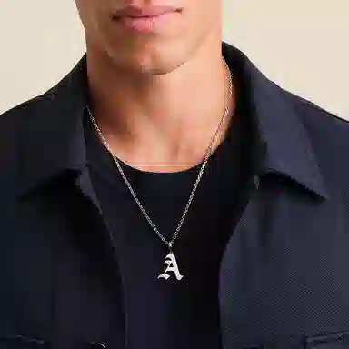 IDEAGEMER 925 Silver Letter Necklace