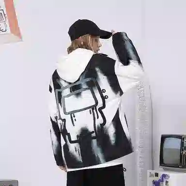 TVX Gradient Cartoon Print Jacket