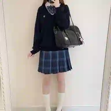 东鲸岁时记 格子高腰百褶短款制服裙装 津岚女高