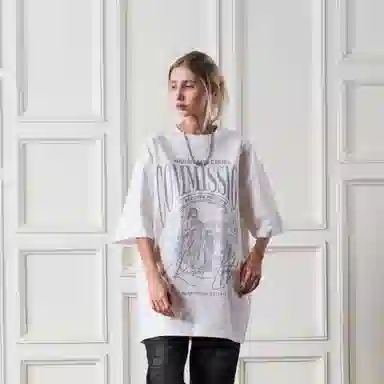 HARSH AND CRUEL Retro Letter Print Loose T-Shirt