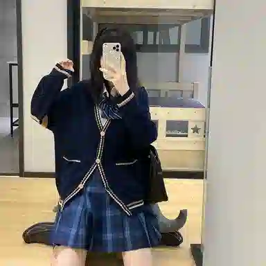 东鲸岁时记 格子高腰百褶短款制服裙装 津岚女高