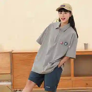 KXLFCHN Retro Half-Zip Polo Shirt