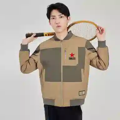 鸿星尔克 拼接棉服 男款