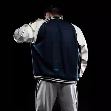 Monster Guardians Courage Series Retro Baseball Jacket Navy