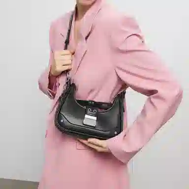 Charles & Keith Canvas Chain Shoulder Bag