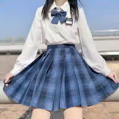 东鲸岁时记  格纹学院风短款百褶半身制服裙装 水梨町