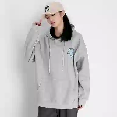 星际者 趣味图案字母印花连帽套头宽松卫衣 男女同款
