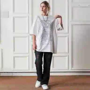 HARSH AND CRUEL Retro Letter Print Loose T-Shirt