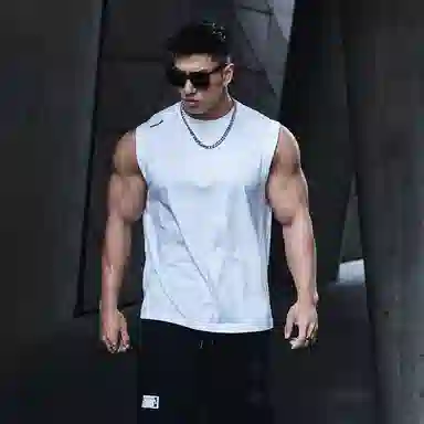 Muscle Dog Solid Sleeveless Tank Top