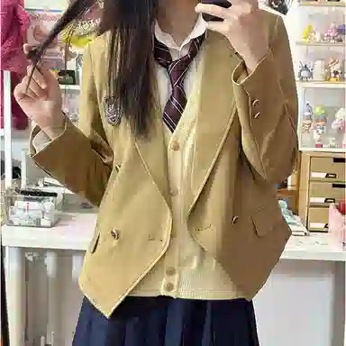 东鲸岁时记 纯色双排扣长袖西装外套 女款