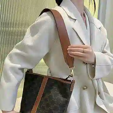 CELINE Triomphe Shoulder Strap Brown