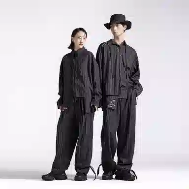 Huanzhe Retro Wide-Leg Pants Black