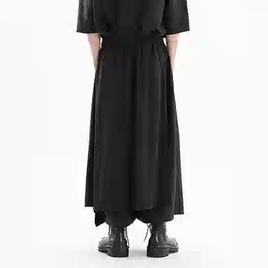 幻象者 原创解构设计暗黑阔腿武士休闲裤 秋季 男女同款 黑色