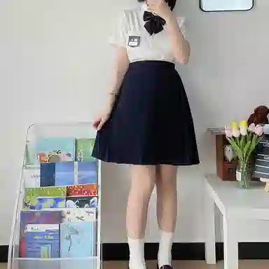 东鲸岁时记 纯色制服短袖衬衫 女款 白色