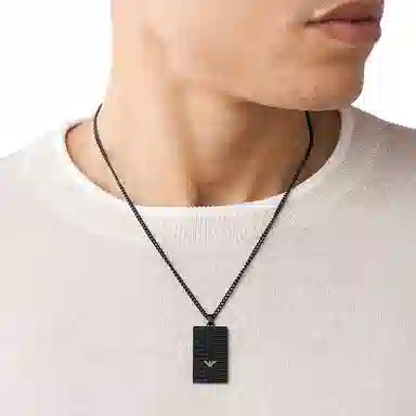 Armani Eagle Necklace Black