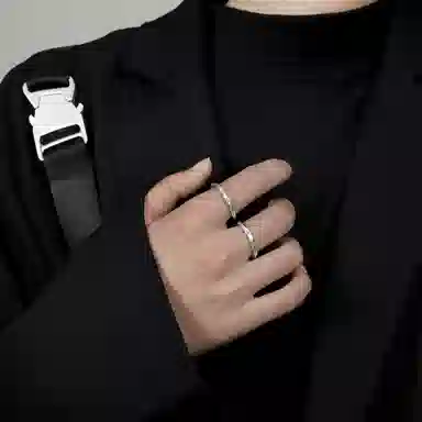 MAGICPOLE Mobius Ring Graffiti Adjustable Silver Ring