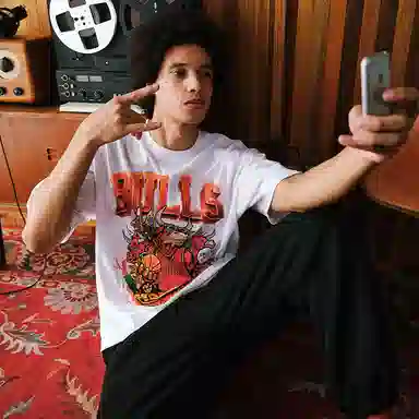 STARTER x NBA Chicago Bulls Black Tee