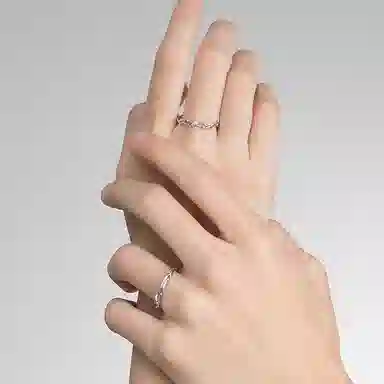 【可定制刻字】琦珂 织爱银情侣对戒莫比乌斯环戒指男女小众设计礼物