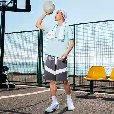 匹克 篮球文化系列 针织宽松运动篮球短裤 男款 暗灰