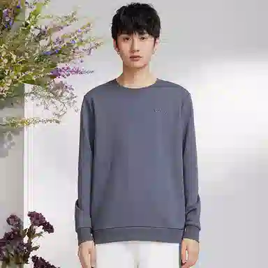 特步 纯色宽松圆领套头卫衣 女款