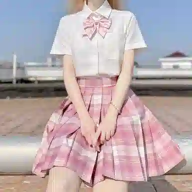 东鲸岁时记 纯色制服短袖衬衫 女款 白色