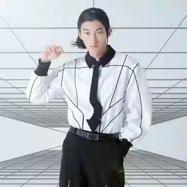 VALLEYOUTH Futuristic Arrow Tie Black