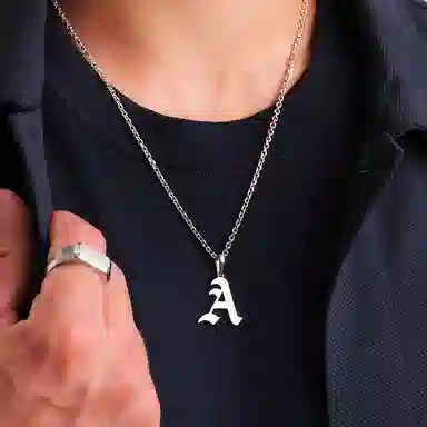 IDEAGEMER 925 Silver Letter Necklace