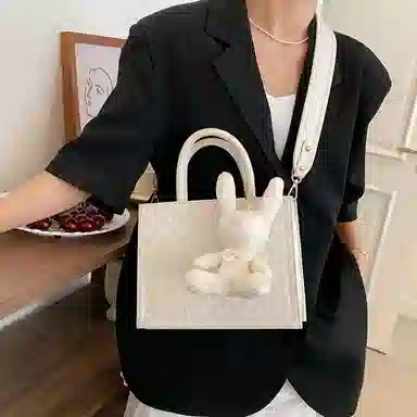 JANE KLAIN Classic Rabbit Tote Bag