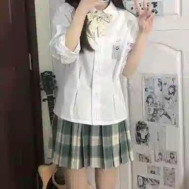 东鲸岁时记 纯色翻领单排扣长袖 紫川附中衬衫 女款