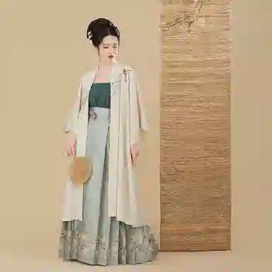 织造司 玉兰吱 长干寺吊带宋抹仿妆花百迭裙古风原创宋制七分袖动物图案汉服 女款