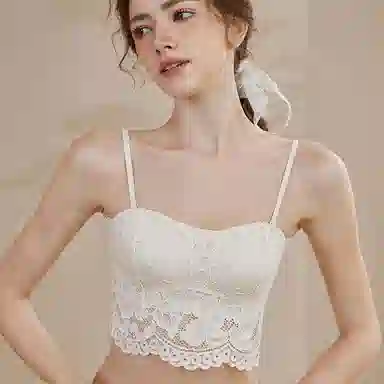 内在密码 纯色镂空花卉美背薄款蕾丝吊带背心式文胸 礼盒装