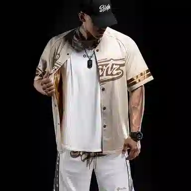 Monster Guardians Brave Series Beige Baseball Jacket