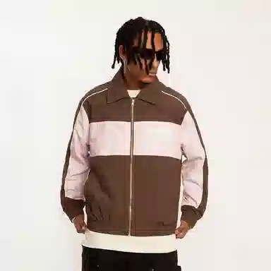 EMPTY REFERENCE Retro Patchwork Jacket Pink Brown