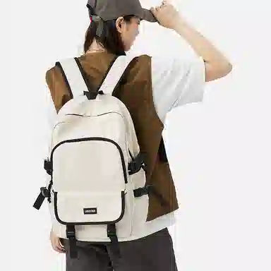 轻骑者 休闲百搭学生韩版旅游通勤户外运动 织物 旅行包书包背包双肩包 常规 男女同款情侣款 米白色/黑色/浅绿色/蓝色