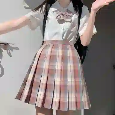 东鲸岁时记 格子制服百褶半身裙 女款