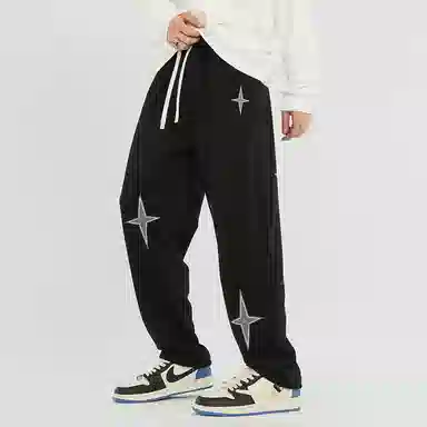 IGOI Retro Cross Star Print Casual Pants