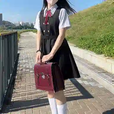 东鲸岁时记 纯色无领西装外套吊带连衣裙制服套装 女款