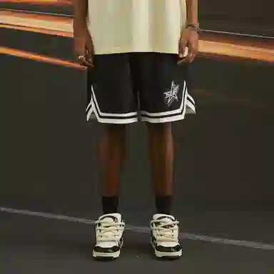 SUPEREALLY Retro Star Stripe Basketball Shorts