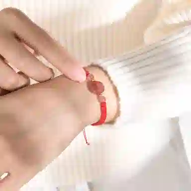 恋朵 时尚百搭 手工编织 平安扣手绳 手链 女款 红色