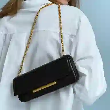 CHARLES&KEITH Chain Baguette Bag Orange