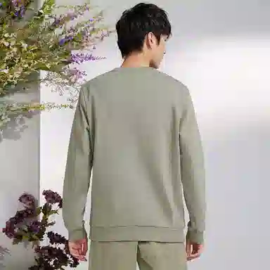 特步 纯色宽松圆领套头卫衣 女款