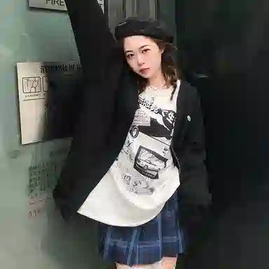 东鲸岁时记 格子高腰百褶短款制服裙装 津岚女高