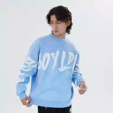 Boy London FW22 Eagle Logo Knit Sweater Blue
