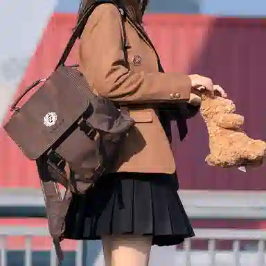 东鲸岁时记 纯色单排扣翻领休闲 布朗茶茶西装 女款