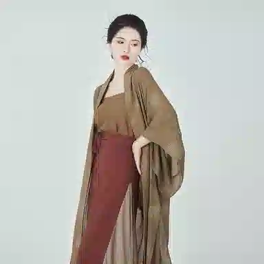 织造司 鸢茶 宋制长干寺半袖对襟长衫吊带改良三裥裙原创汉服 女款