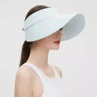 玖慕 大檐防晒全方位防紫外线遮脸开车空顶遮阳 聚酯纤维 防晒帽 女款