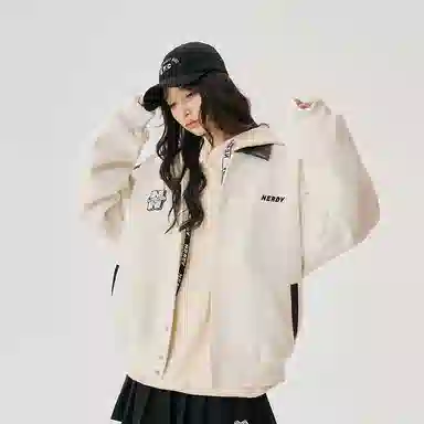 NERDY FW22 Beige Baseball Jacket
