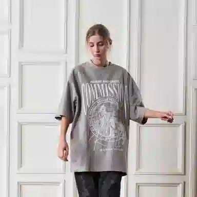 HARSH AND CRUEL Retro Letter Print Loose T-Shirt