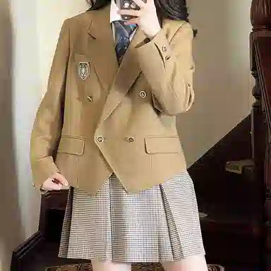 东鲸岁时记 纯色双排扣长袖西装外套 女款