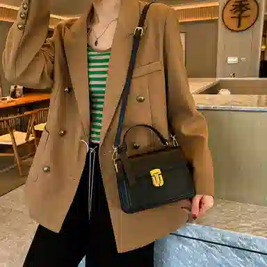 Jane Klain Retro Mini Bag Midnight Black/Chestnut Brown